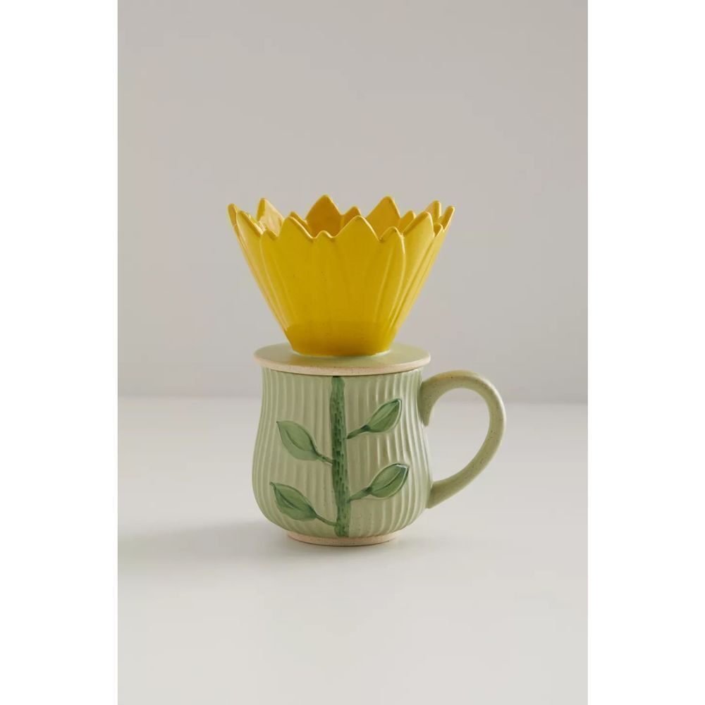 Sunflower Shaped Pour Over Coffee Dripper and Mug Set